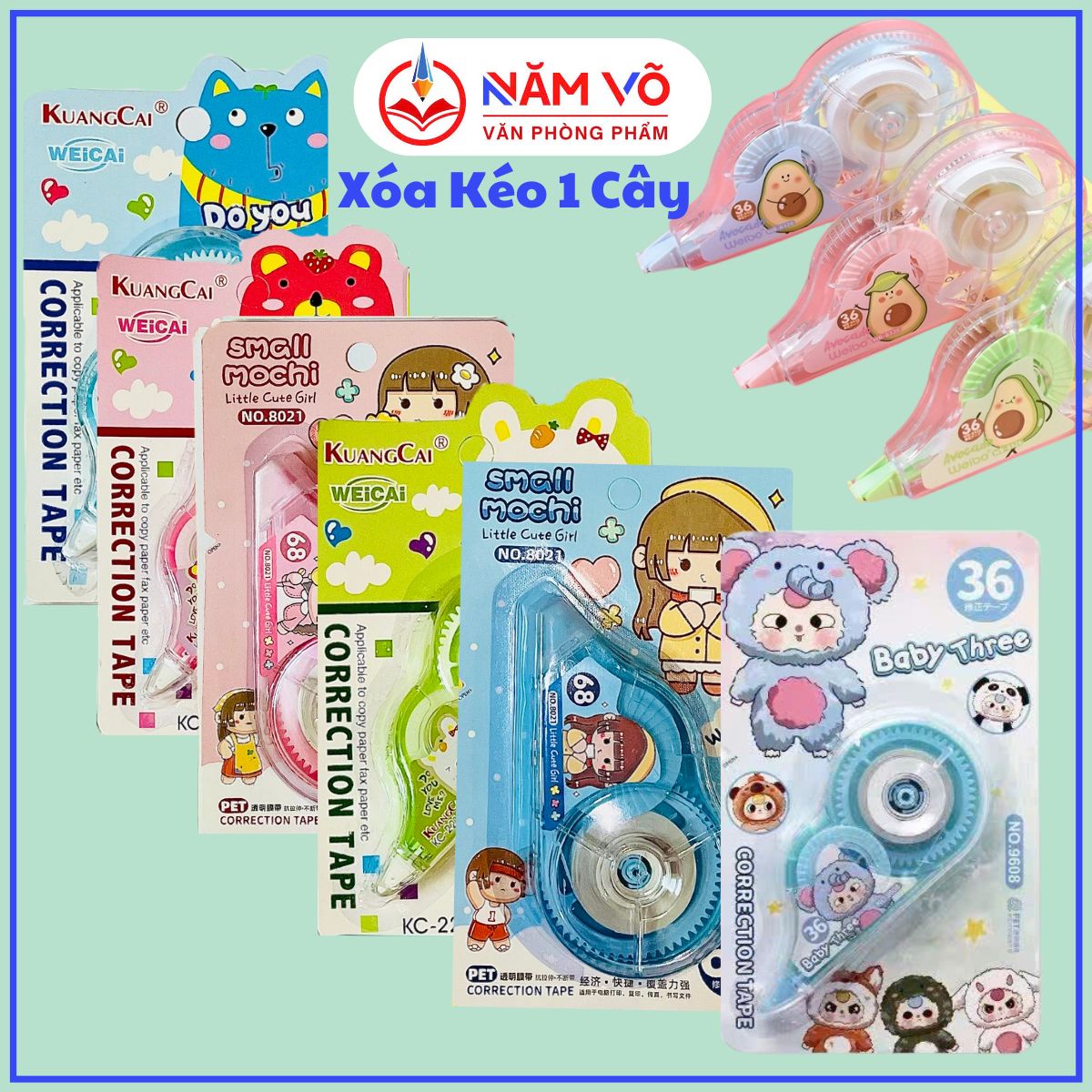 . Xóa Kéo Vĩ 1 Cây (24 Vĩ/Hộp) (36 Hộp/Thùng) Jinuo; KuangCai