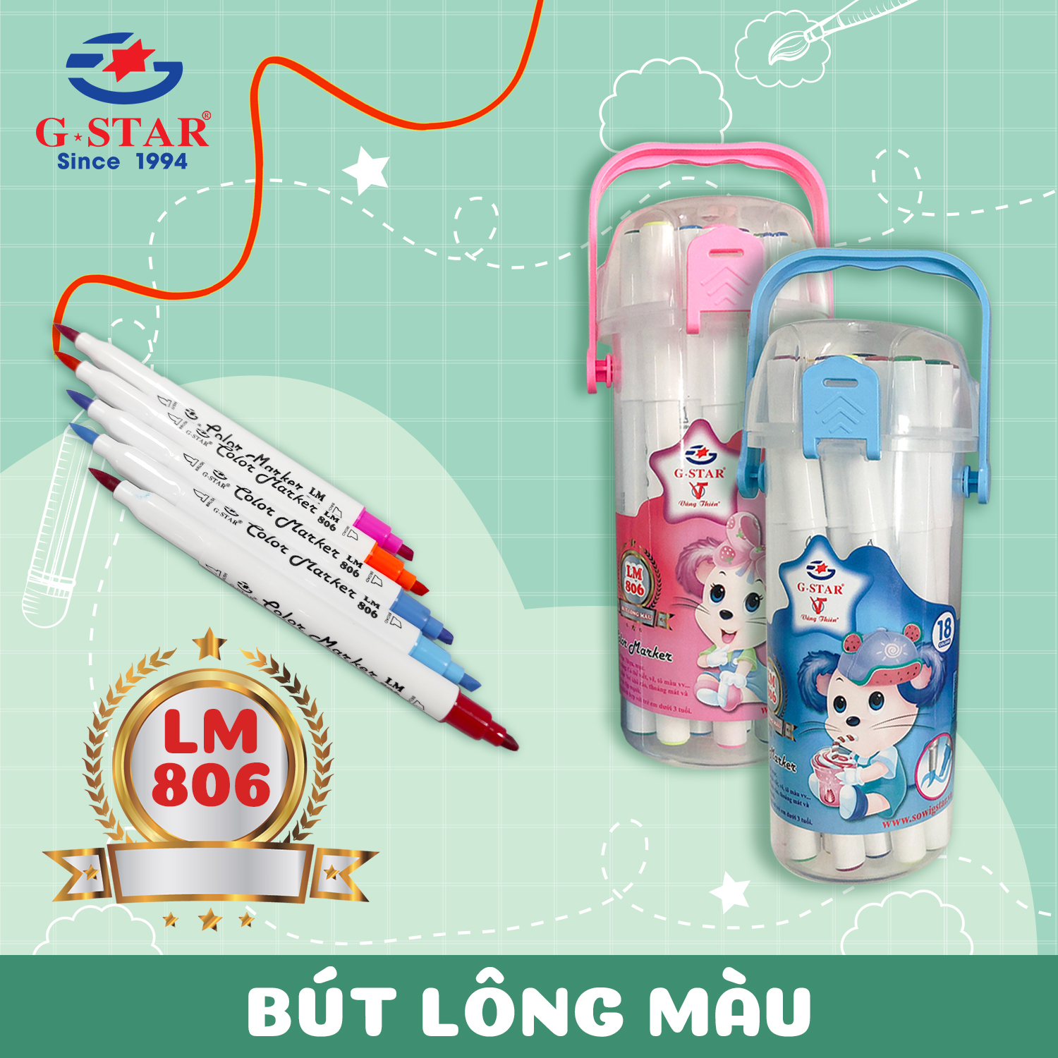 G-Star Bút Lông Màu Lon 806
