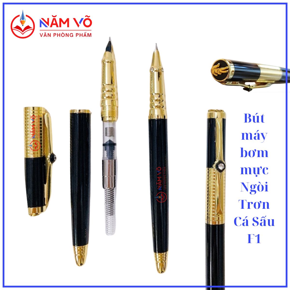 . Bút Máy Bơm Mực đính kim cương F1 (15 Cây/Hộp)