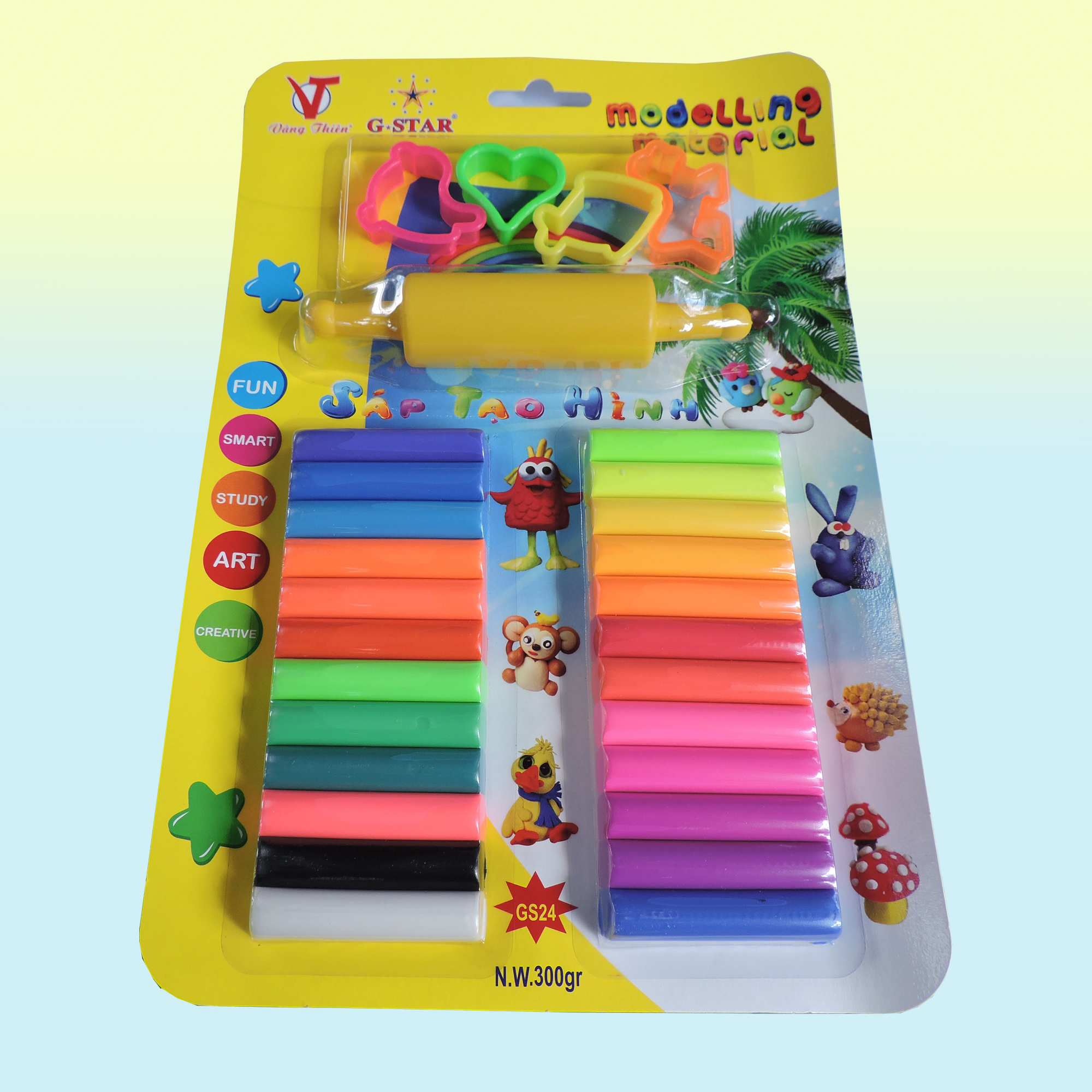 G-Star Sáp Nặn 24 MÀU GS24 (12 Vĩ/ Lốc; 24 Vĩ/ Thùng)