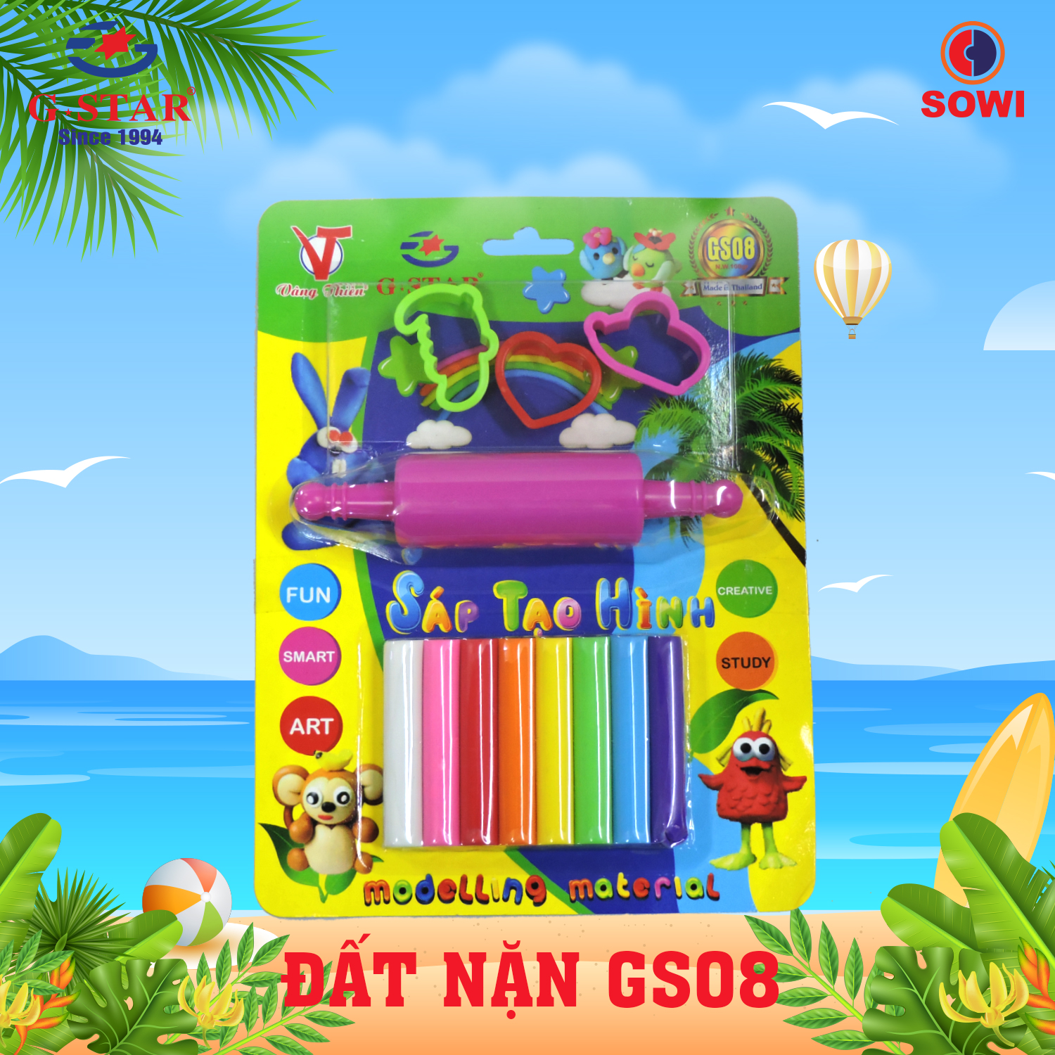 G-Star Sáp Nặn 8 MÀU GS08 (12 Vĩ/ Lốc; 48 Vĩ/ Thùng)