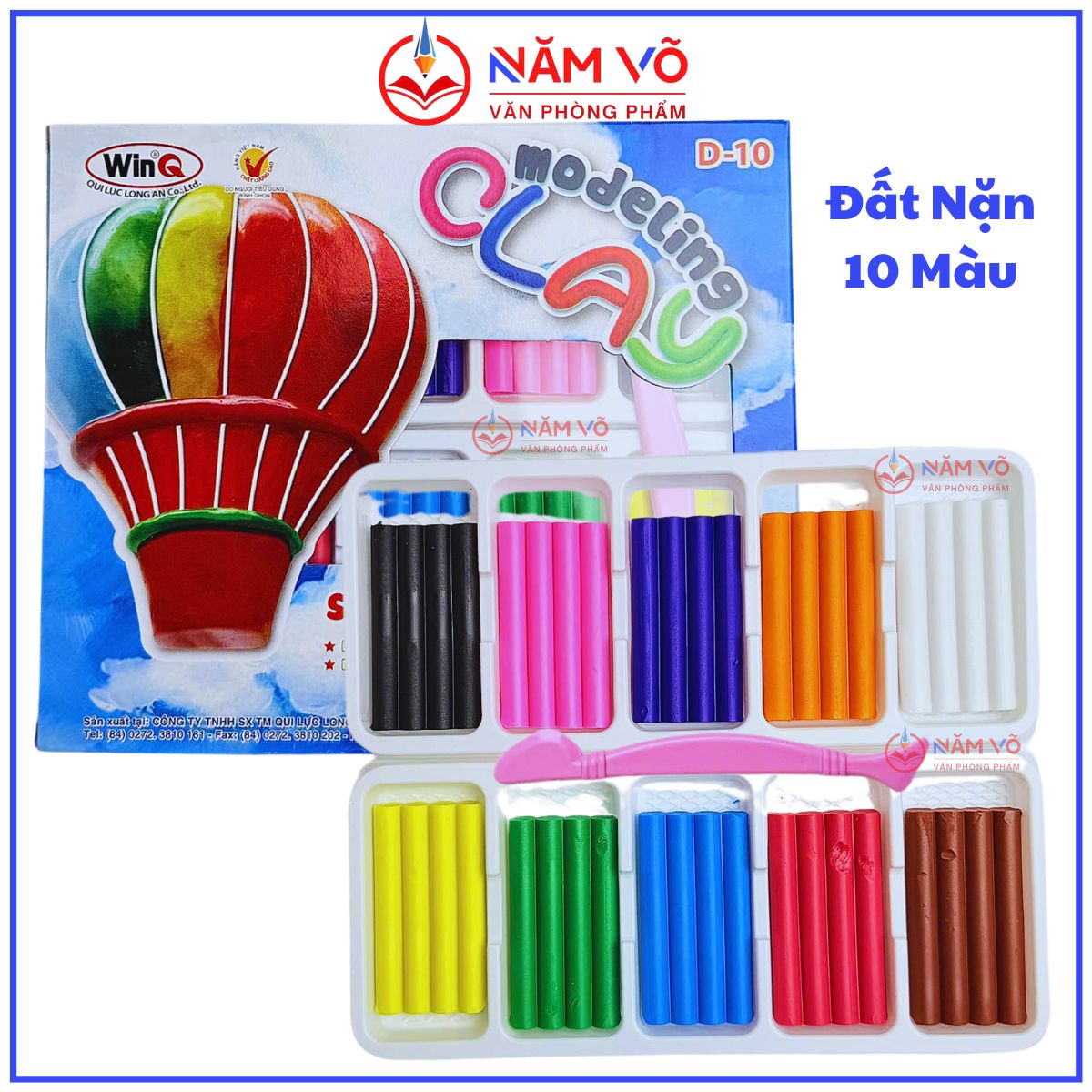 Win Q Đất Nặn Thủ Công 10 Màu D10 (5 Hộp/ Lốc; 90 Hộp/ Thùng)