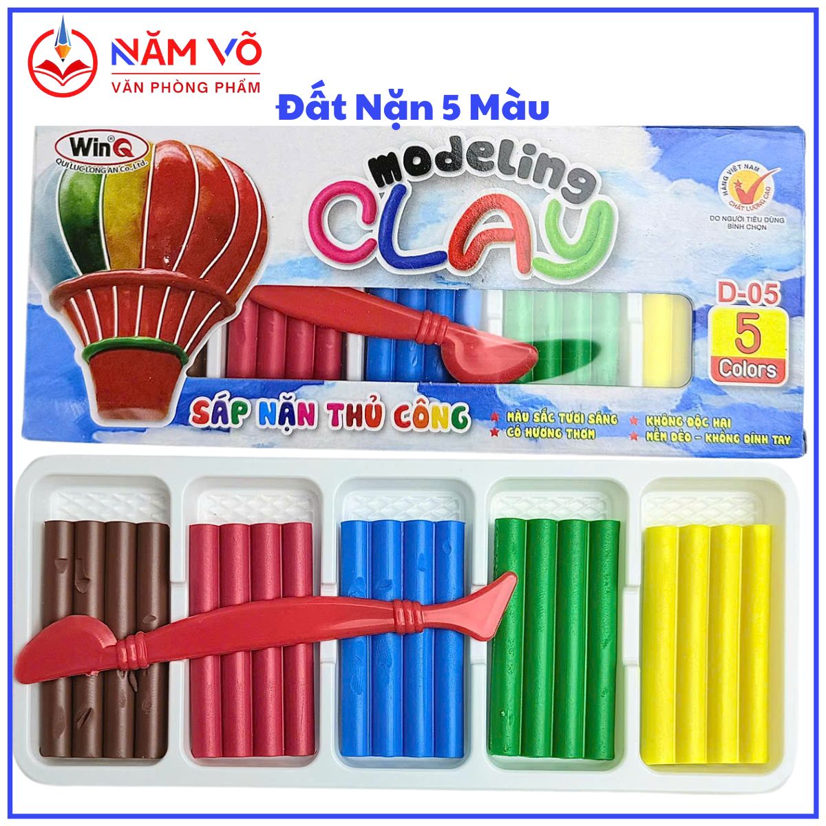 Win Q Đất Nặn Thủ Công 5 Màu D5 (10 Hộp/Lốc; 240 Hộp/ Thùng)