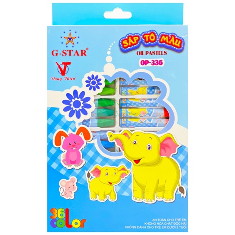 G-Star Sáp dầu Con Voi Hộp Giấy 36 Màu OP-336 (10 Hộp/Lốc; 40 Hộp/ Thùng)