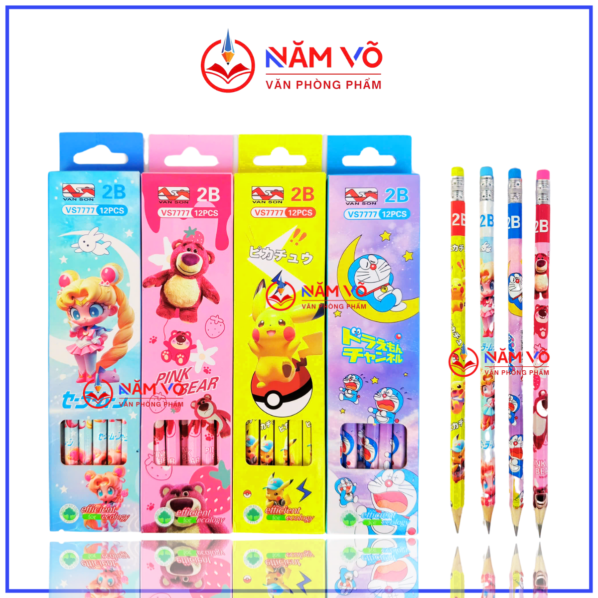 Bút chì đủ mẫu dễ thương VS 7777; 668 (12 Cây/Hộp; 12 Hộp/Lốc; 20 Lốc/ Thùng)