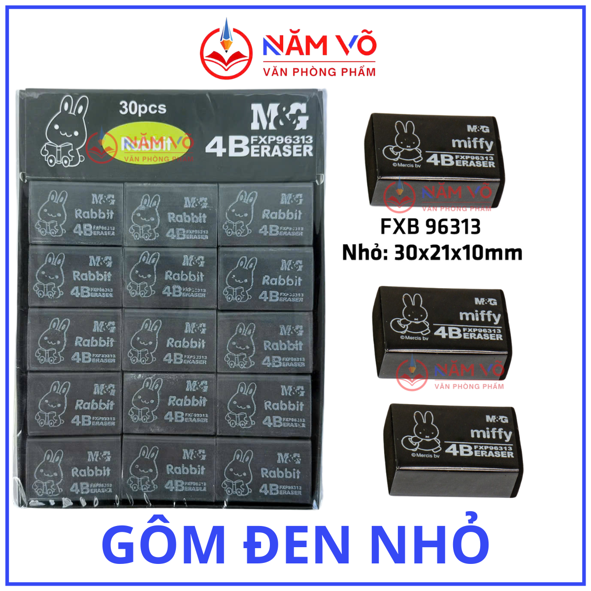 Gôm Đen Thỏ NHỎ MG - FXP96313 (30 Cục/Lốc; 30 Lốc/Thùng)