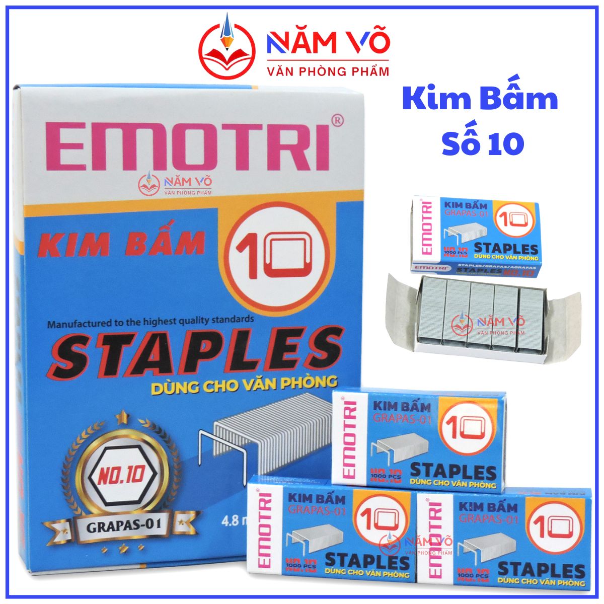 G-Star Kim Bấm Số 10 GRAPAS-01 EMOTRI (20 Hộp/ Lốc; 40 Lốc/ Thùng)