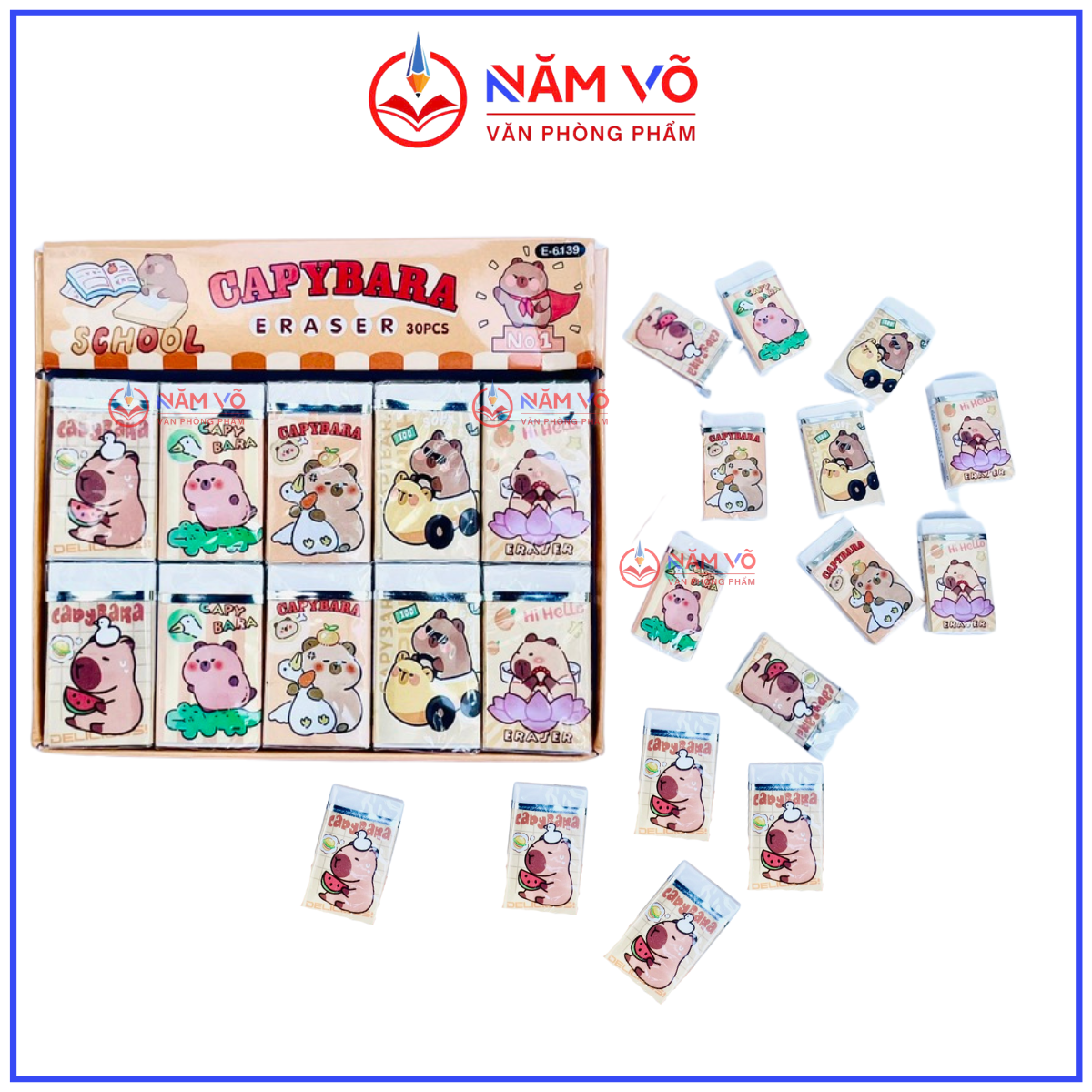 . Gôm Eraser CAPYBARA 6139 (30 Cục/Lốc; 20 Lốc/Thùng)
