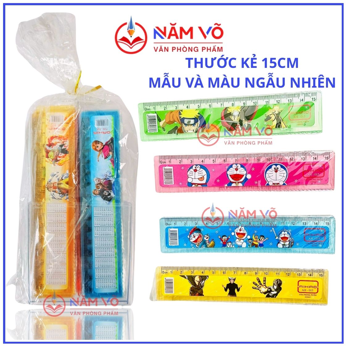 . Thước Lon 100 Cây Aihao AH-015 15CM (100 Cây/ Lon; 24 Lon/ Thùng)