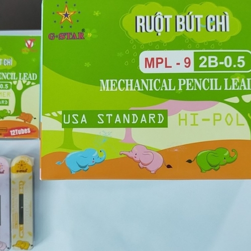 G-Star Ruột Bút Chì 2B-0.5MM MPL9 ĐEN (12 Tuýp/ Hộp)