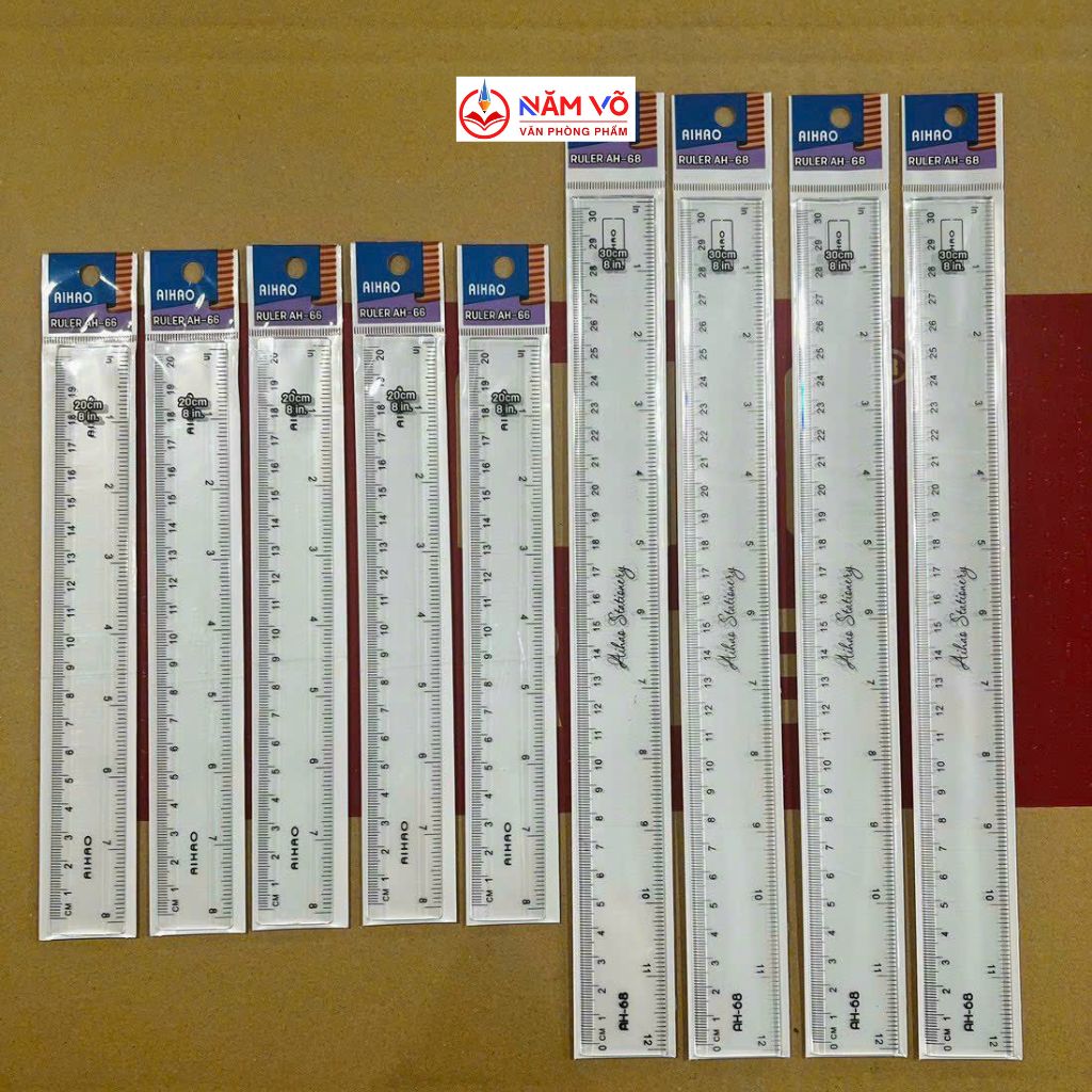 . Thước Nhựa Cứng Aihao AH66 AH68 (48 Cây/ Hộp; 30 Hộp/Thùng)
