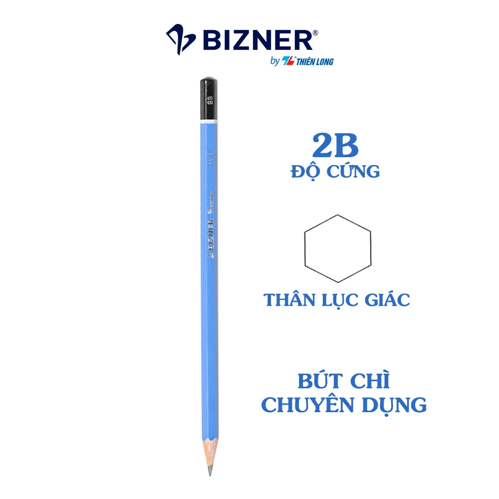 TL - Bút Chì Gỗ 2B Cao Cấp Bizner BIZ-P02 (10 Cây/Hộp)