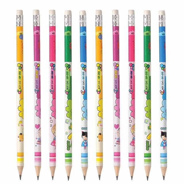 TL - Bút chì gỗ có gôm HB TP-GP012 (10 Cây/Hộp)