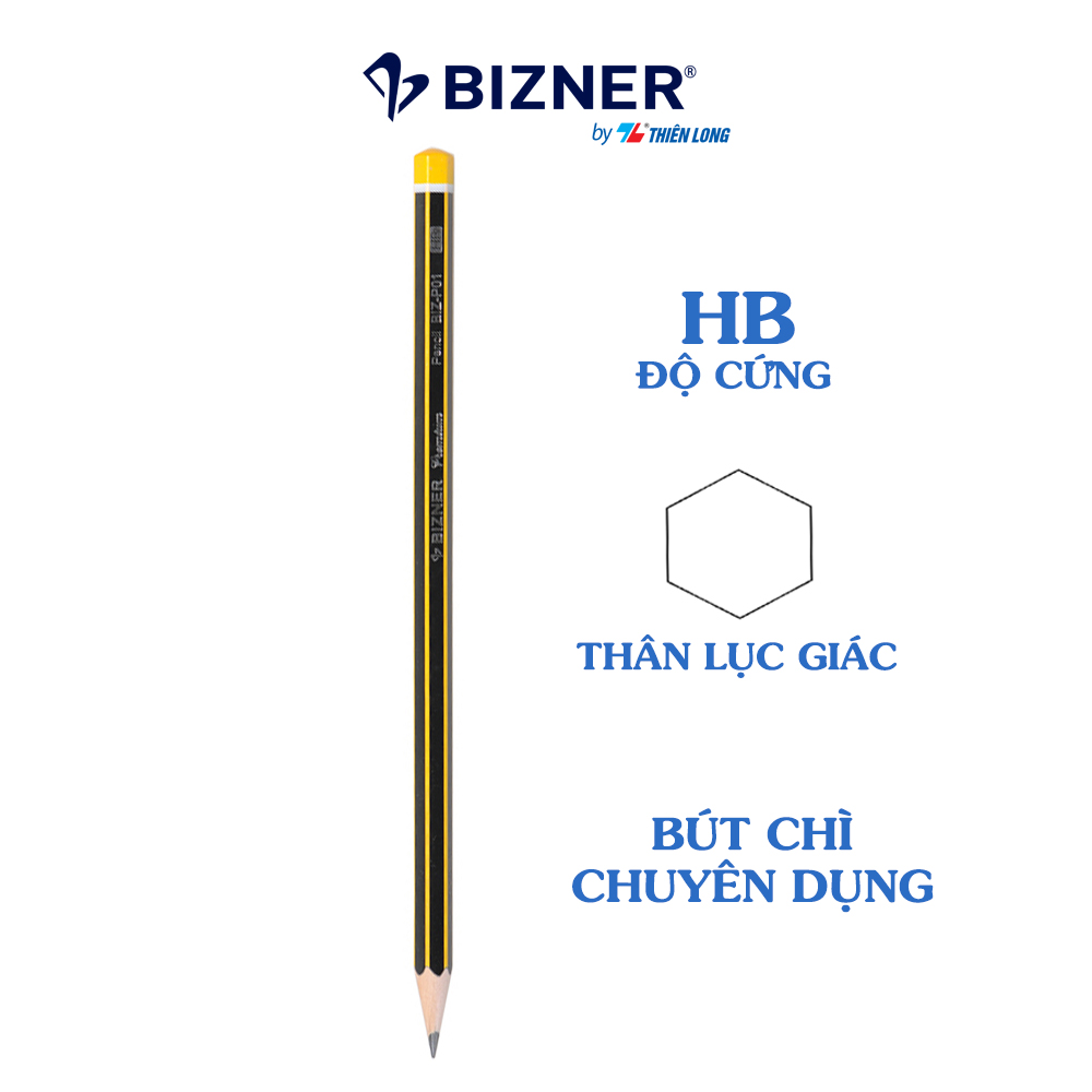 TL - Bút Chì Gỗ HB Cao Cấp Bizner BIZ-P01 (10 Cây/Hộp)