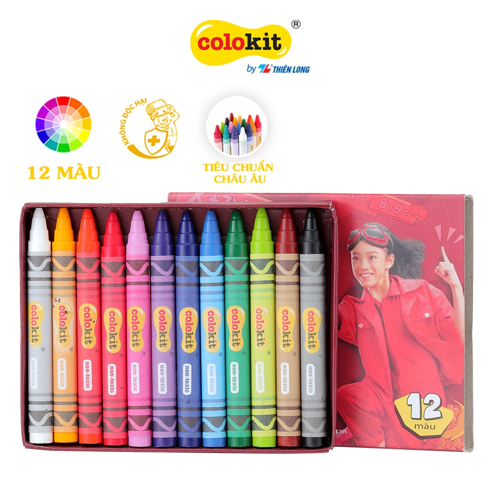TL - Bút sáp màu CR-C016 - 12 MÀU (10 Hộp/Lốc)