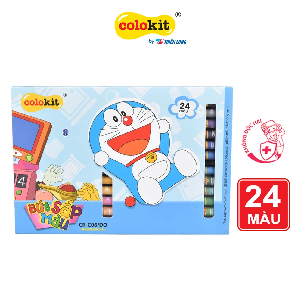 TL -  Bút sáp màu Doremon CR-C06/DO - 24 MÀU (05 Hộp/Lốc)