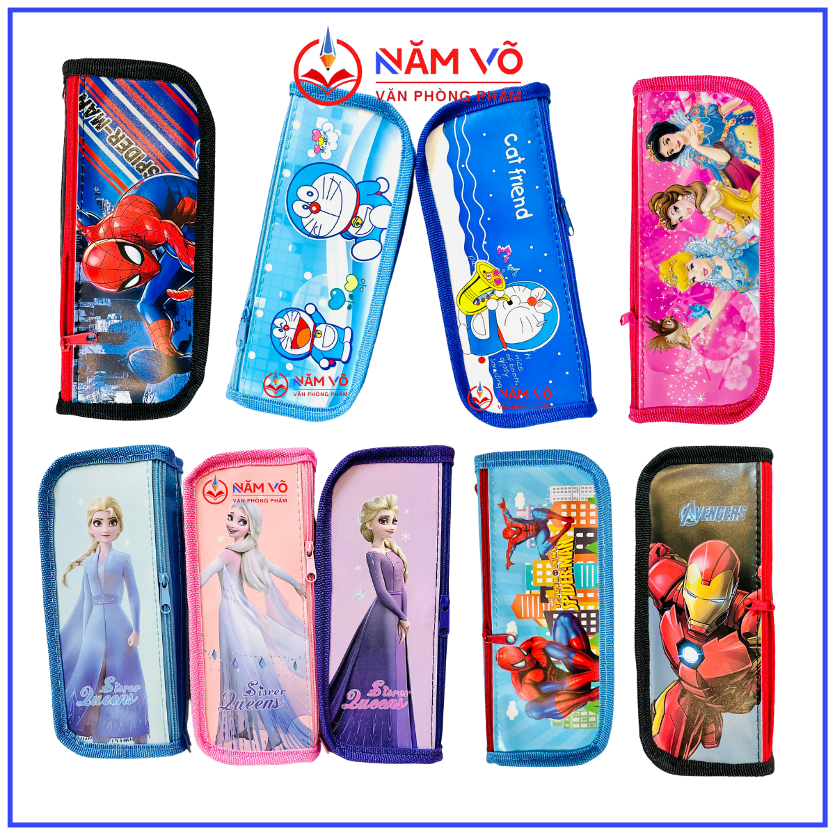 Ví bút vải 2 ngăn khóa kéo Rẻ (48 Cái/ Hộp; 288 Cái Thùng) 5275;5201;5273;5277;5284; 5209