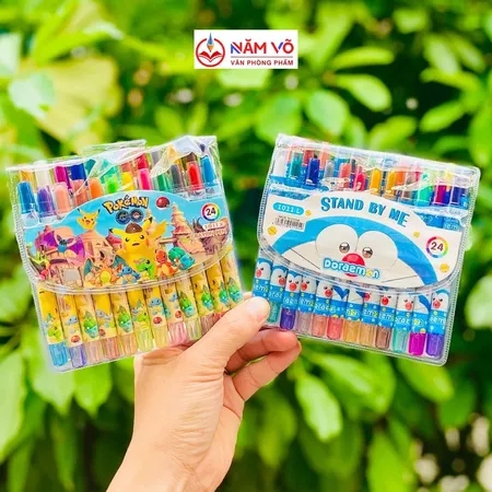 Sáp vặn 24 màu - NGẮN (6 Vĩ/Hộp; 96 Vĩ/Thùng) KM-0224; 1011S