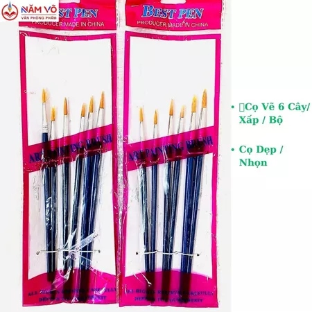 . Cọ Vẽ 6 Cây DẸP và NHỌN JX (6 Cây/Vĩ ; 600 Vĩ/Thùng)