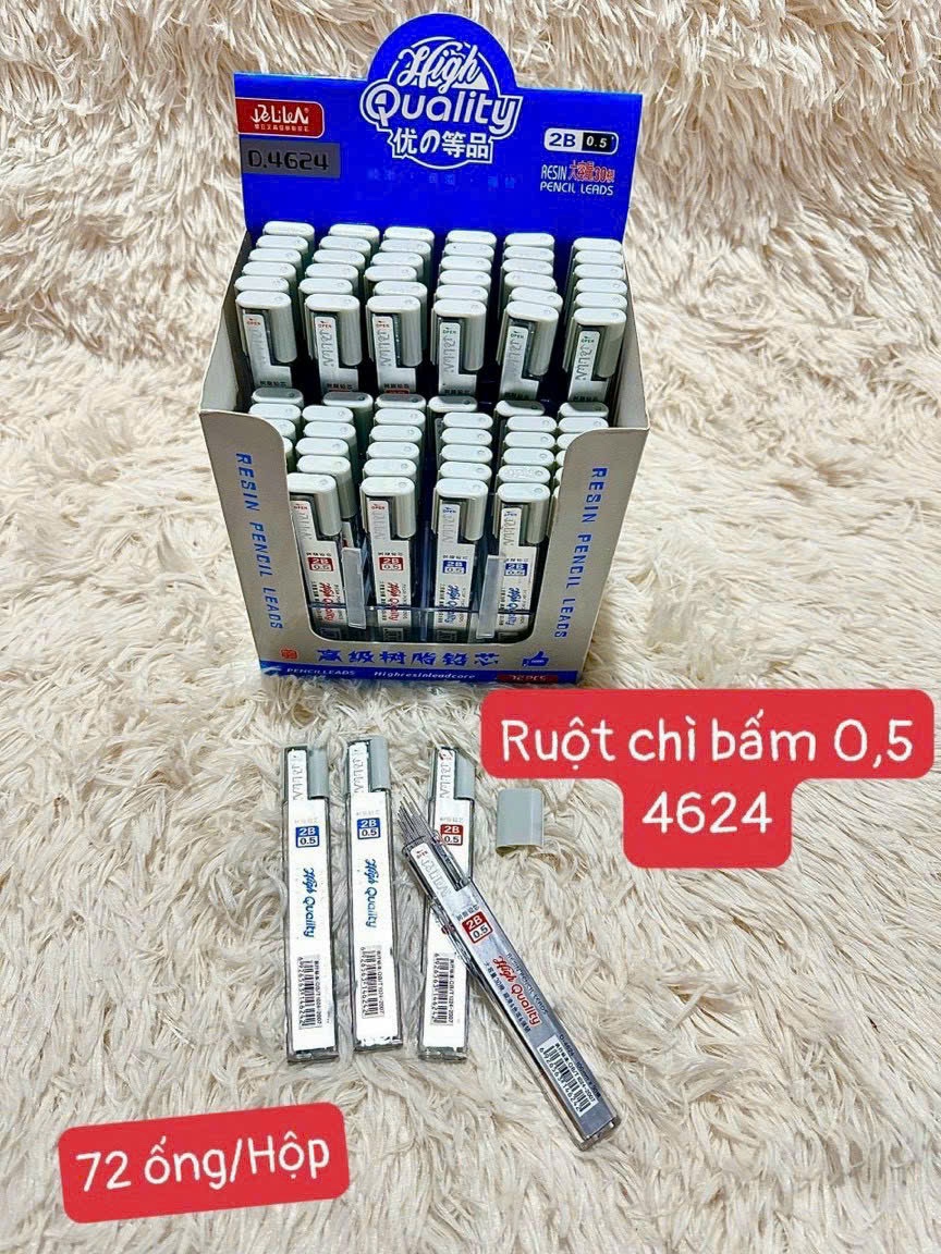 Ruột Chì Bấm 2B 0.5mm D 4624 (72 Ống/Hộp) (40 Hộp/Thùng)