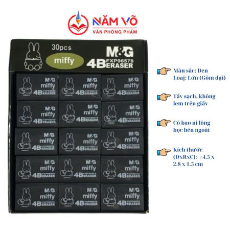 Gôm Đen Thỏ LỚN MG (30 Cục/Lốc; 30 Lốc/Thùng)