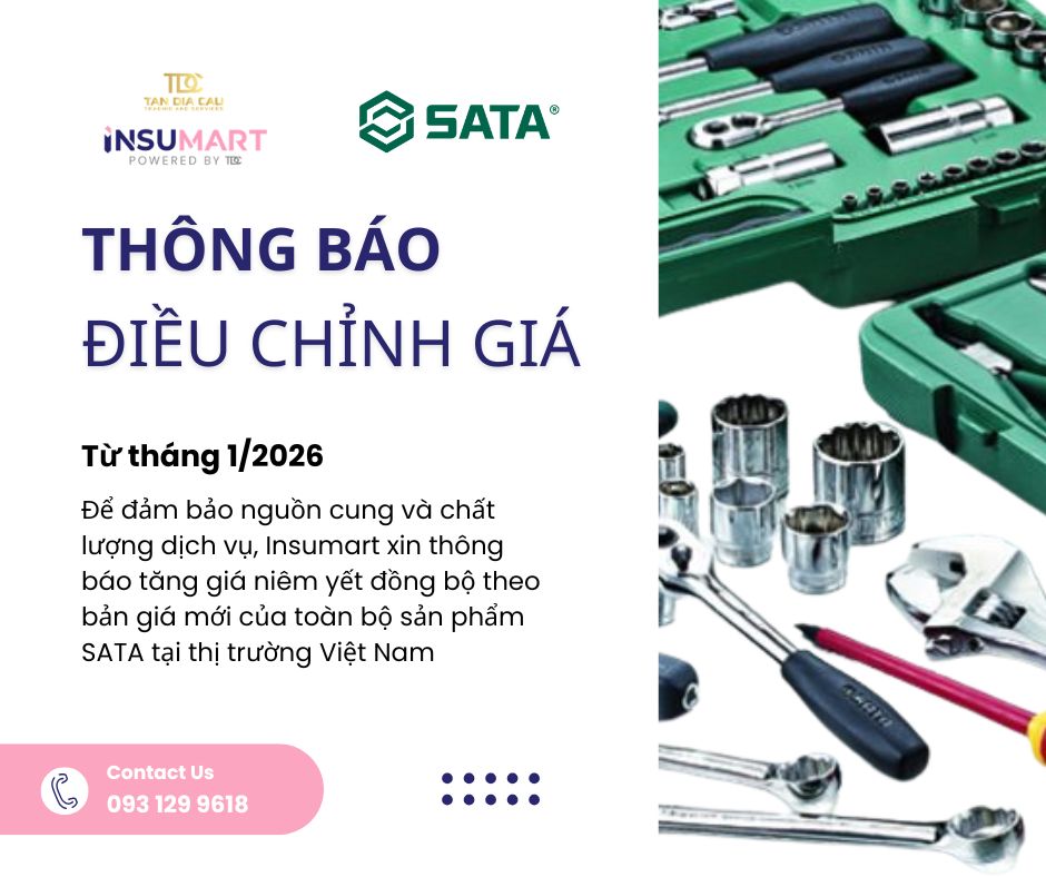 THÔNG BÁO ĐIỀU CHỈNH GIÁ SẢN PHẨM SATA