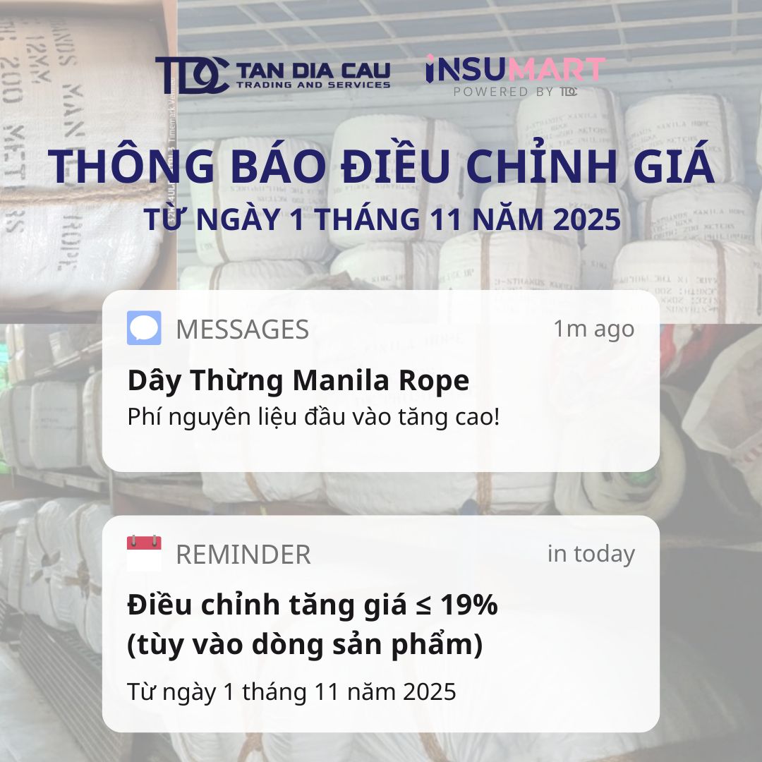 📢 THÔNG BÁO ĐIỀU CHỈNH GIÁ – MANILA ROPE 📢