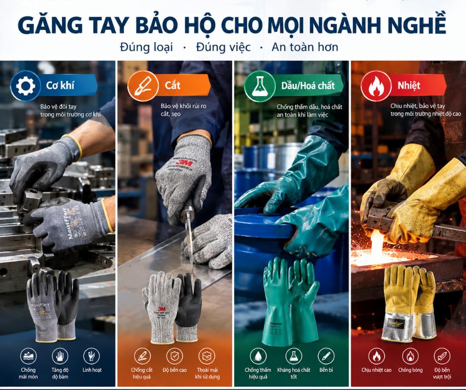 Chọn Găng Tay Bảo Hộ Theo Công Việc: Đừng Chỉ Nhìn Độ Dày | INSUMART
