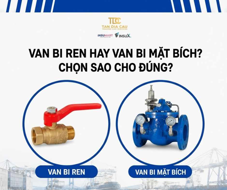 Van Bi Ren Và Van Bi Mặt Bích: Nên Chọn Loại Nào? Phân tích từ INSUMART
