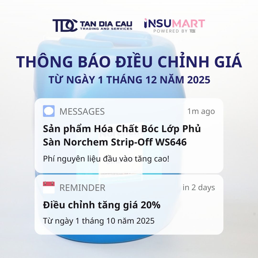 📢 THÔNG BÁO ĐIỀU CHỈNH GIÁ – Hóa Chất Bóc Lớp Phủ Sàn Norchem Strip-Off WS646 📢
