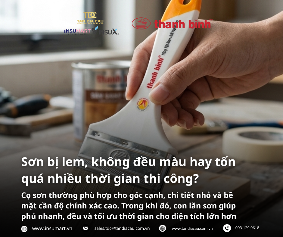 Cọ sơn vs Con lăn sơn: Lựa chọn tối ưu cho từng bề mặt | INSUMART