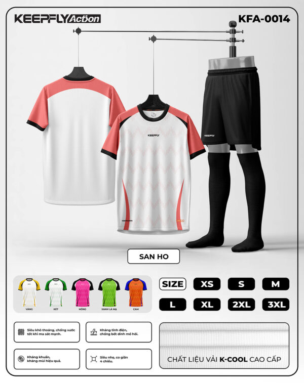 Bộ áo bóng đá KFA-0014 San Hô
