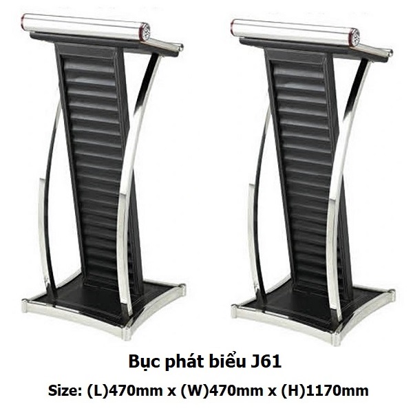 bục phát biểu inox J61 màu đen