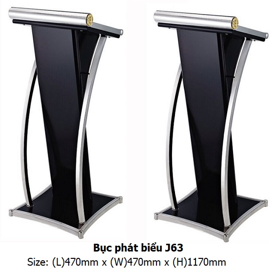 bục phát biểu inox màu đen J63