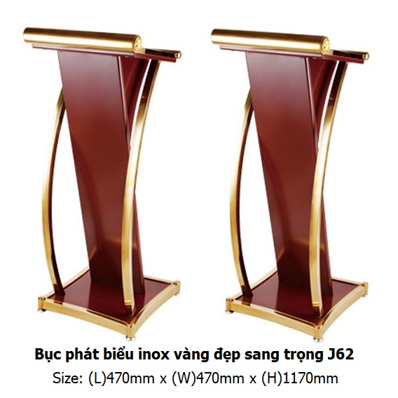 bục phát biểu inox vàng đẹp sang trọng J62