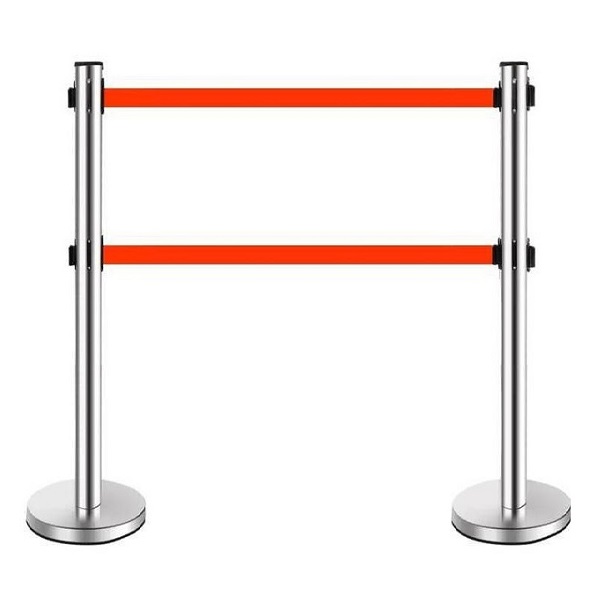 cột chắn inox  2 dây song song