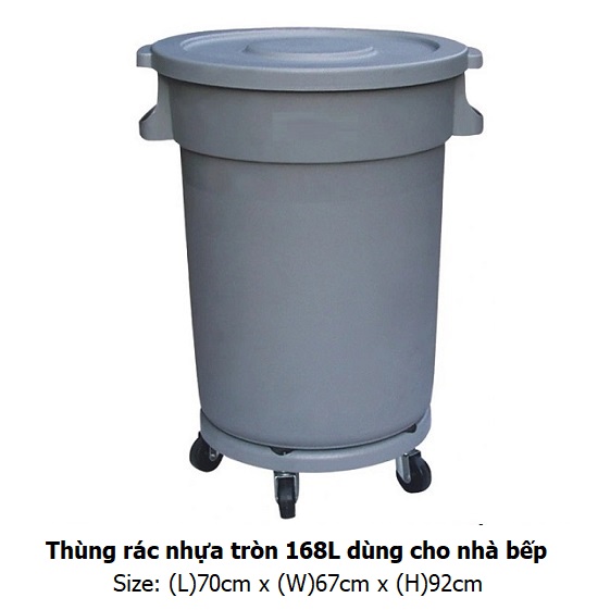 Thùng rác bếp nhà hàng 168L