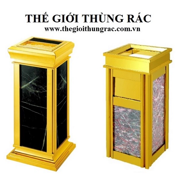 thùng rác đá hoa cương