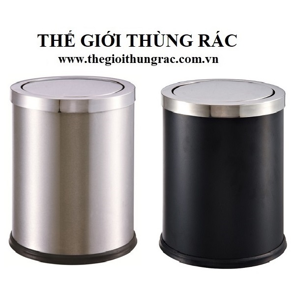 thùng rác inox nắp lật