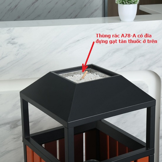 Thùng rác ngoài trời đẹp A78-A
