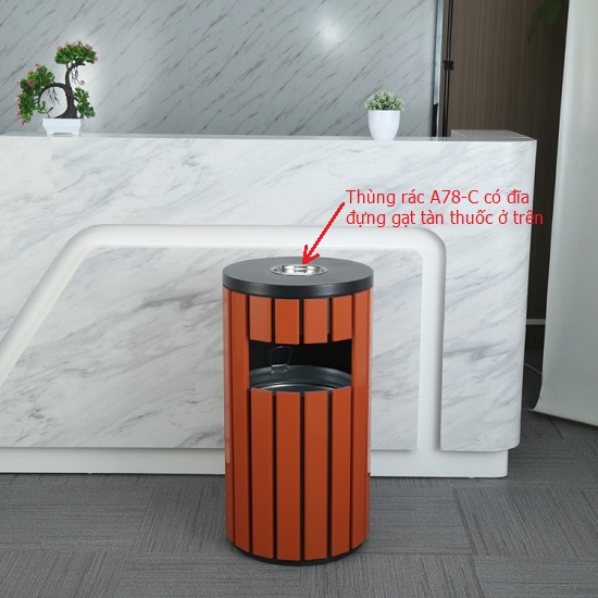 Thùng rác ngoài trời đẹp A78-C
