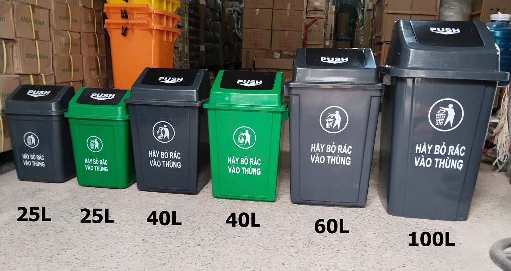 Thùng rác nhựa nắp lật 100L