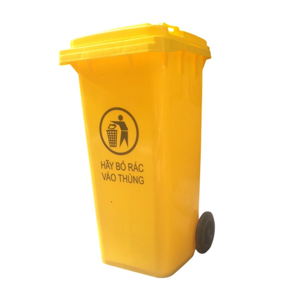 Thùng rác y tế 120L màu vàng