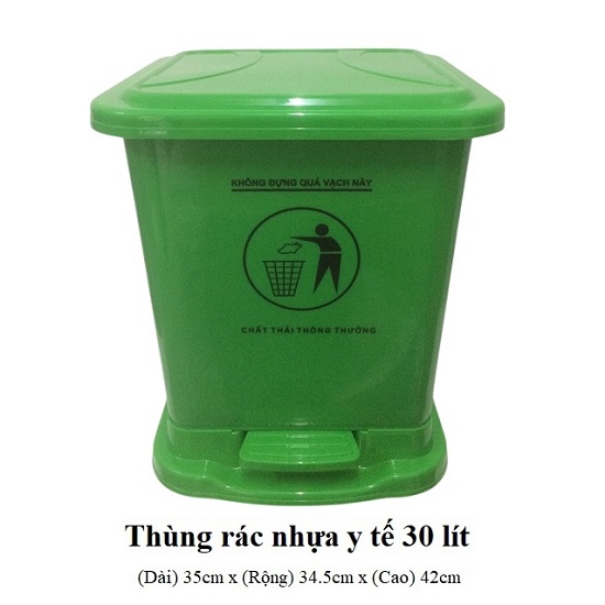 Thùng rác y tế 30 lít màu xanh lá