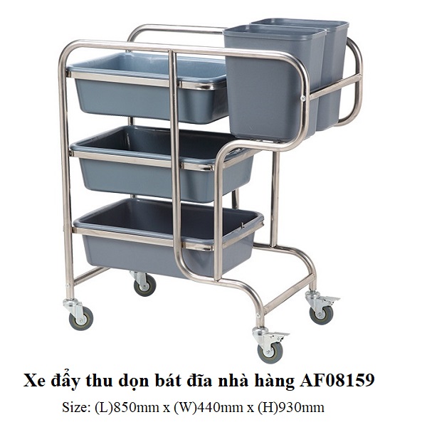 Xe đẩy thu dọn bát đĩa nhà hàng AF08159