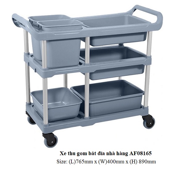 Xe thu gom bát đĩa nhà hàng AF08165