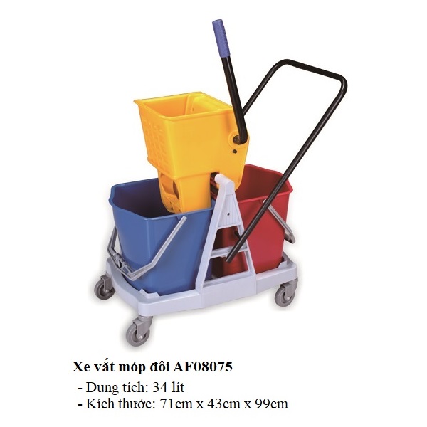 Xe vắt nước lau sàn công nghiệp đôi 34L