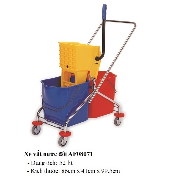 Xe vắt nước lau sàn nhà công nghiệp đôi 52L