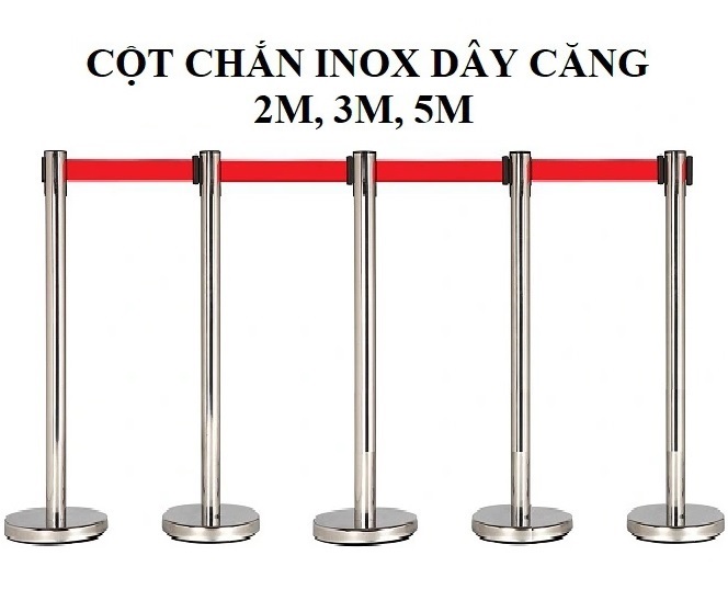 Cột chắn inox dây kéo 5m