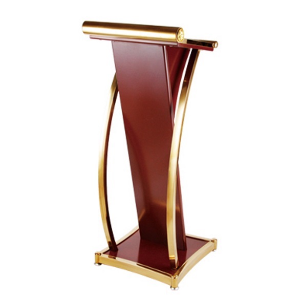 Mẫu bục phát biểu đẹp hiện đại inox vàng J62